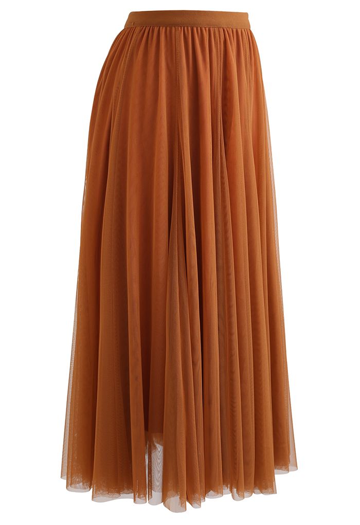 My Secret Garden Tulle Maxi Skirt in Pumpkin Halloween Costumes
