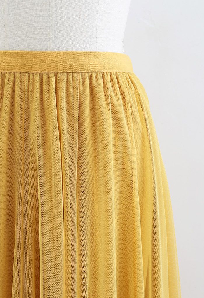 My Secret Garden Tulle Maxi Skirt in Yellow
