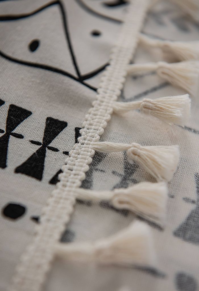 Bohemian Tassel Edge Rectangular Tablecloth