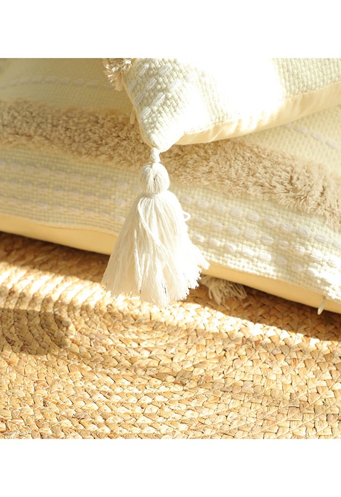 Tufting With Tassel Decor Cushion Cover