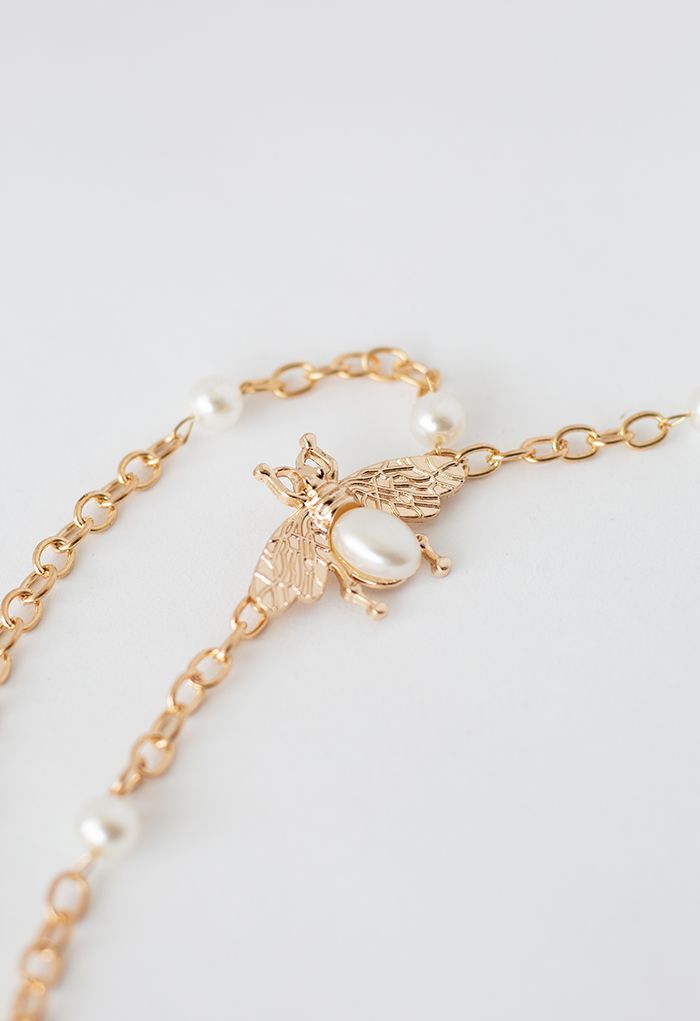 Pearly Bee Metal Chain Belt