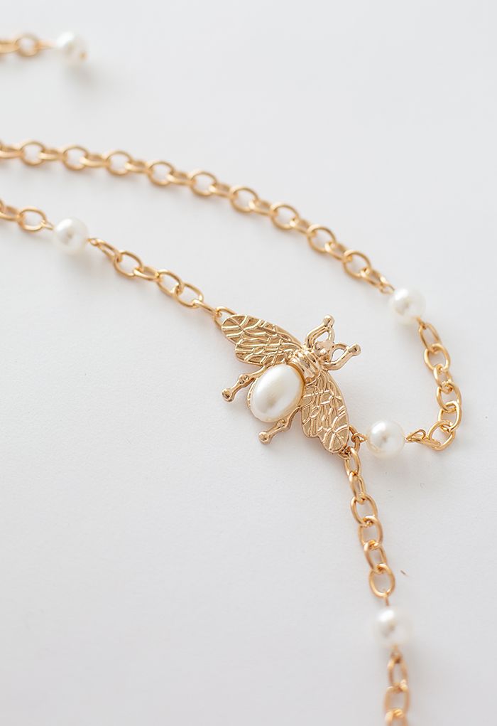 Pearly Bee Metal Chain Belt