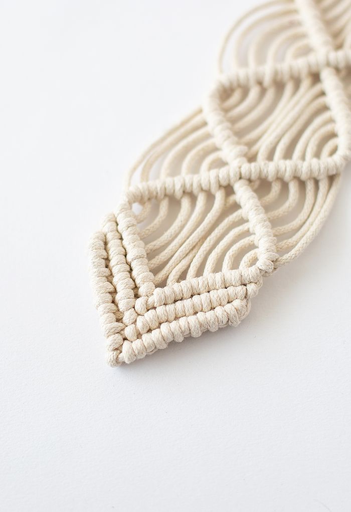 Boho Rattan Braided Belt in Ivory