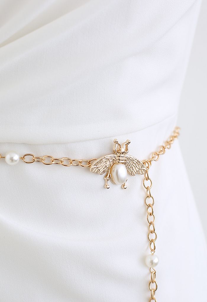 Pearly Bee Metal Chain Belt