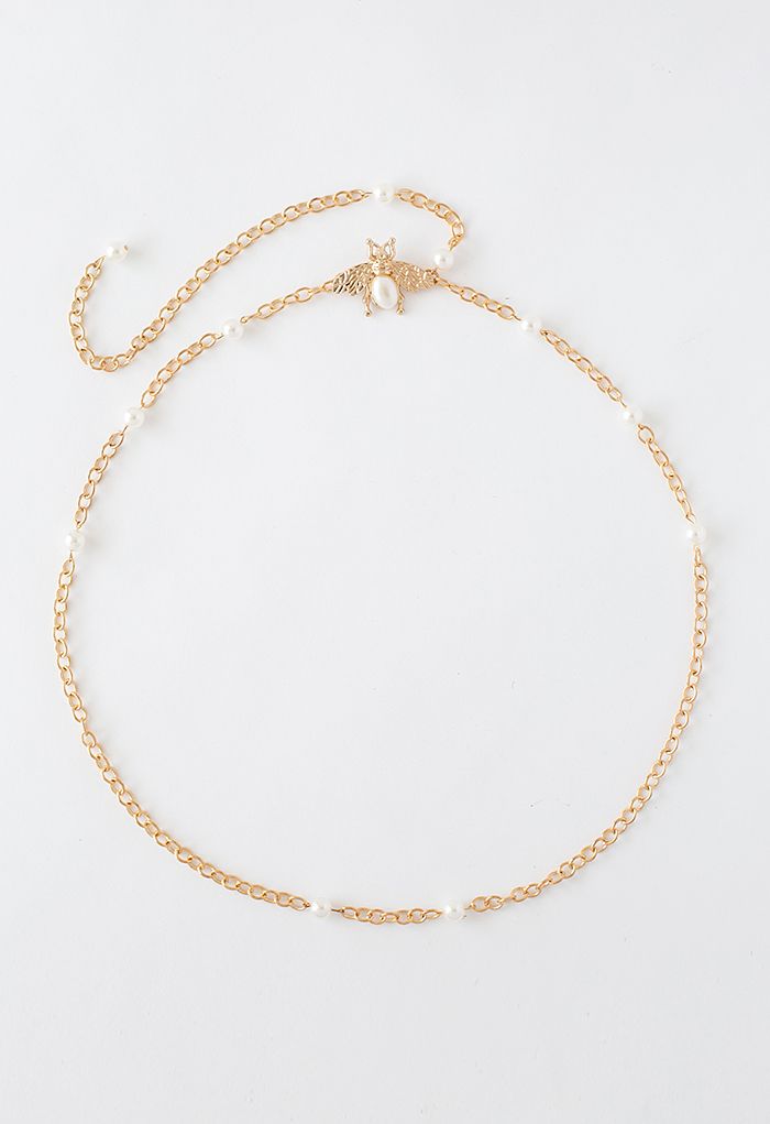 Pearly Bee Metal Chain Belt