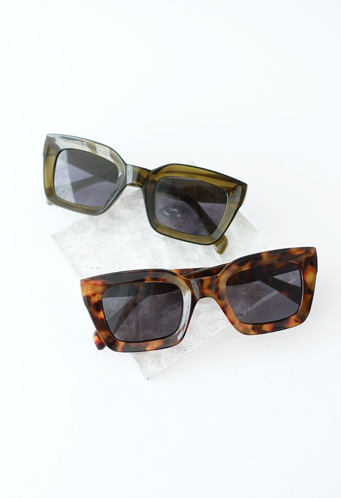 Glossy Wide-Rim Sunglasses
