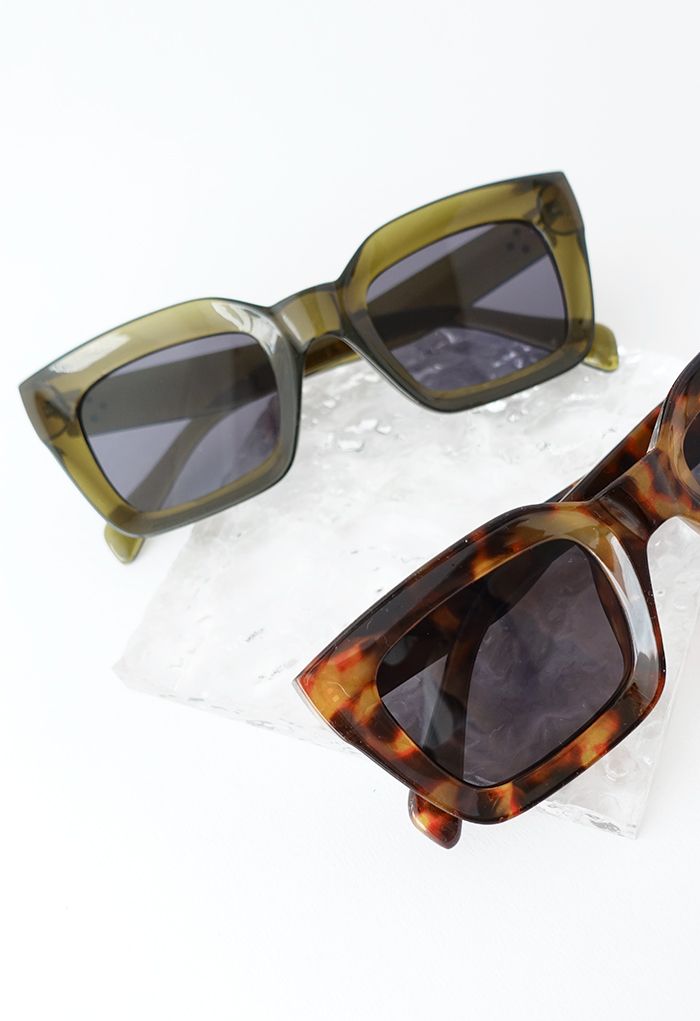 Glossy Wide-Rim Sunglasses