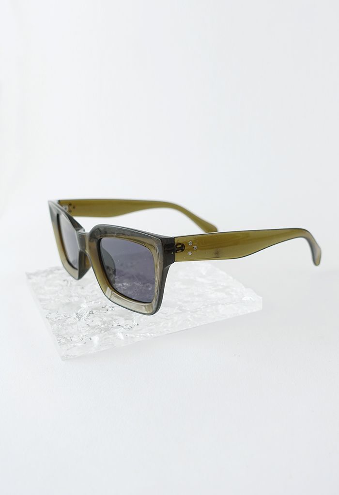 Glossy Wide-Rim Sunglasses