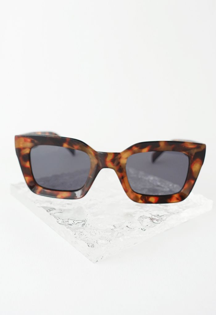 Glossy Wide-Rim Sunglasses