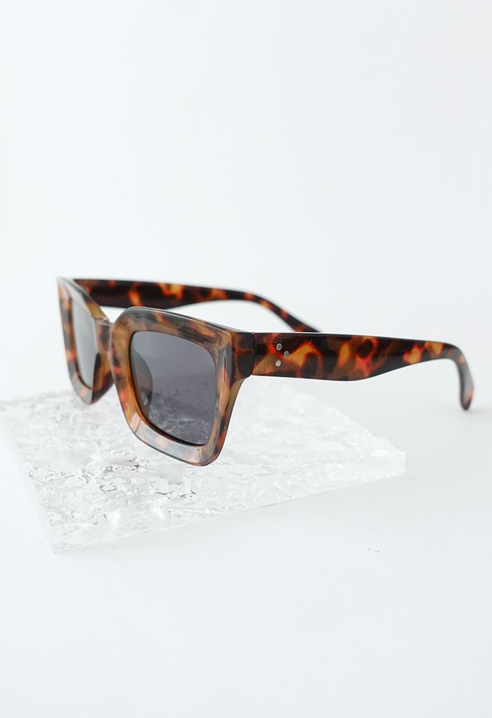 Glossy Wide-Rim Sunglasses