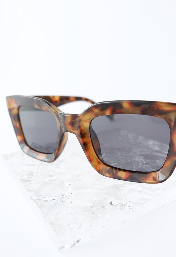 Glossy Wide-Rim Sunglasses