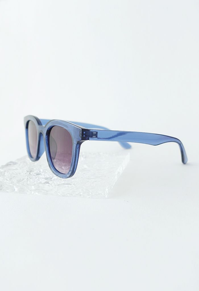 Gradient Lens Wide-Rim Rectangle Shape Sunglasses