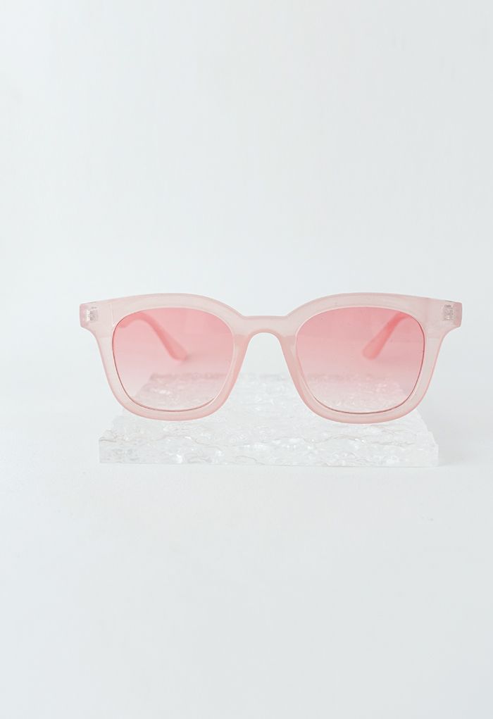 Gradient Lens Wide-Rim Rectangle Shape Sunglasses
