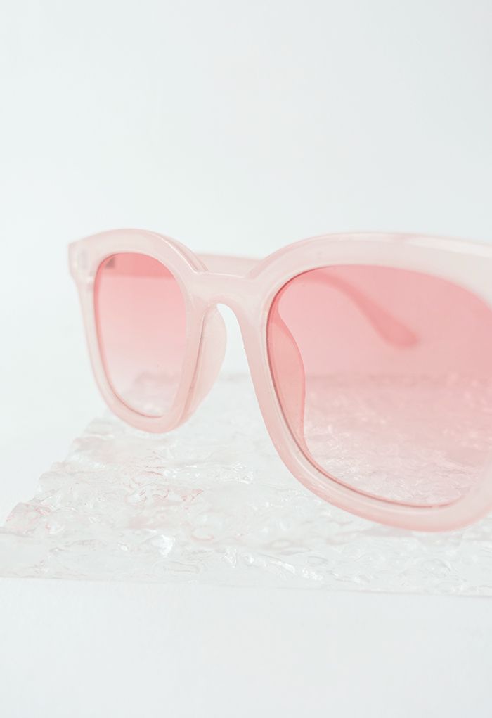 Gradient Lens Wide-Rim Rectangle Shape Sunglasses