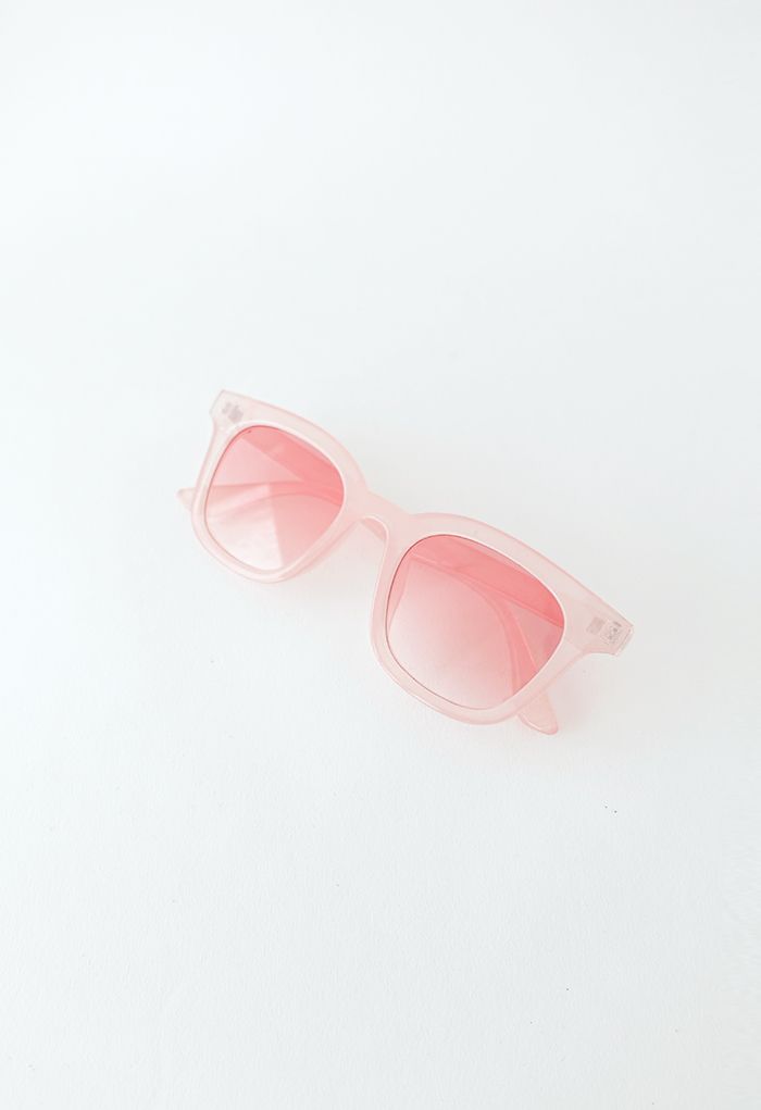 Gradient Lens Wide-Rim Rectangle Shape Sunglasses