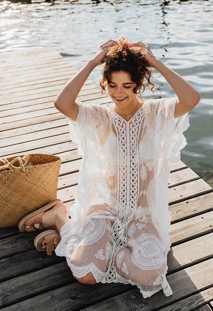 Braid Cutwork Scalloped Edge Cover Up