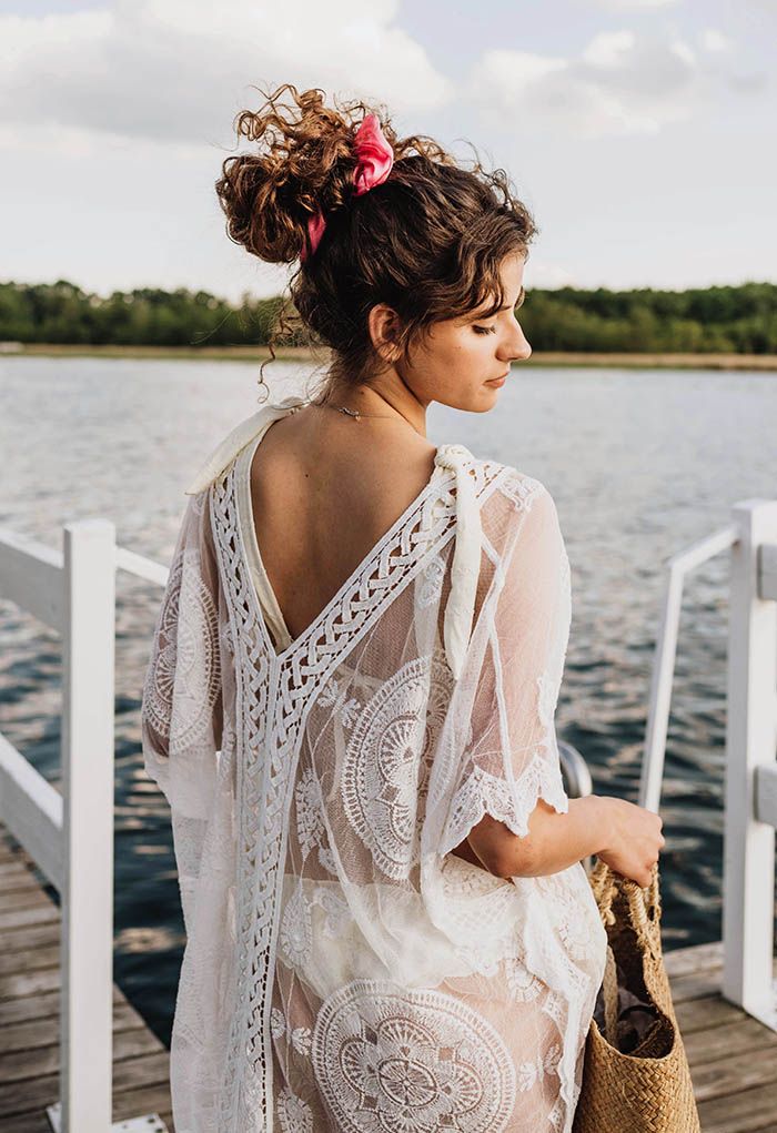 Braid Cutwork Scalloped Edge Cover Up