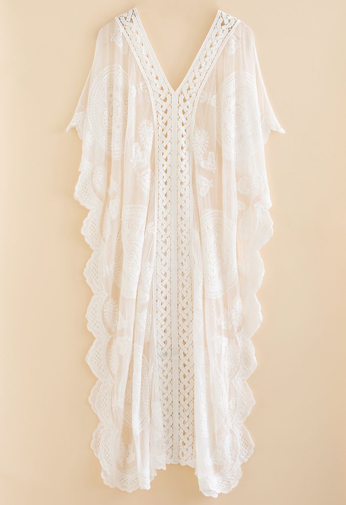 Braid Cutwork Scalloped Edge Cover Up