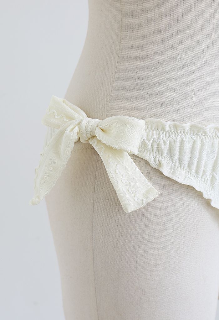 Ruffle Edge Bowknot Triangle Bikini Set