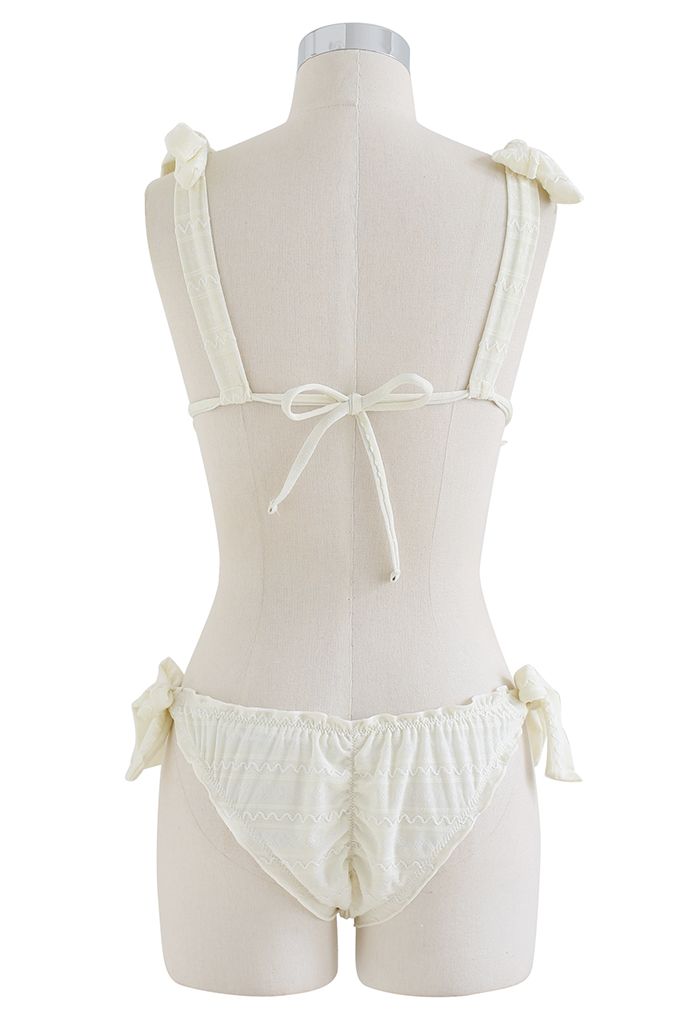 Ruffle Edge Bowknot Triangle Bikini Set