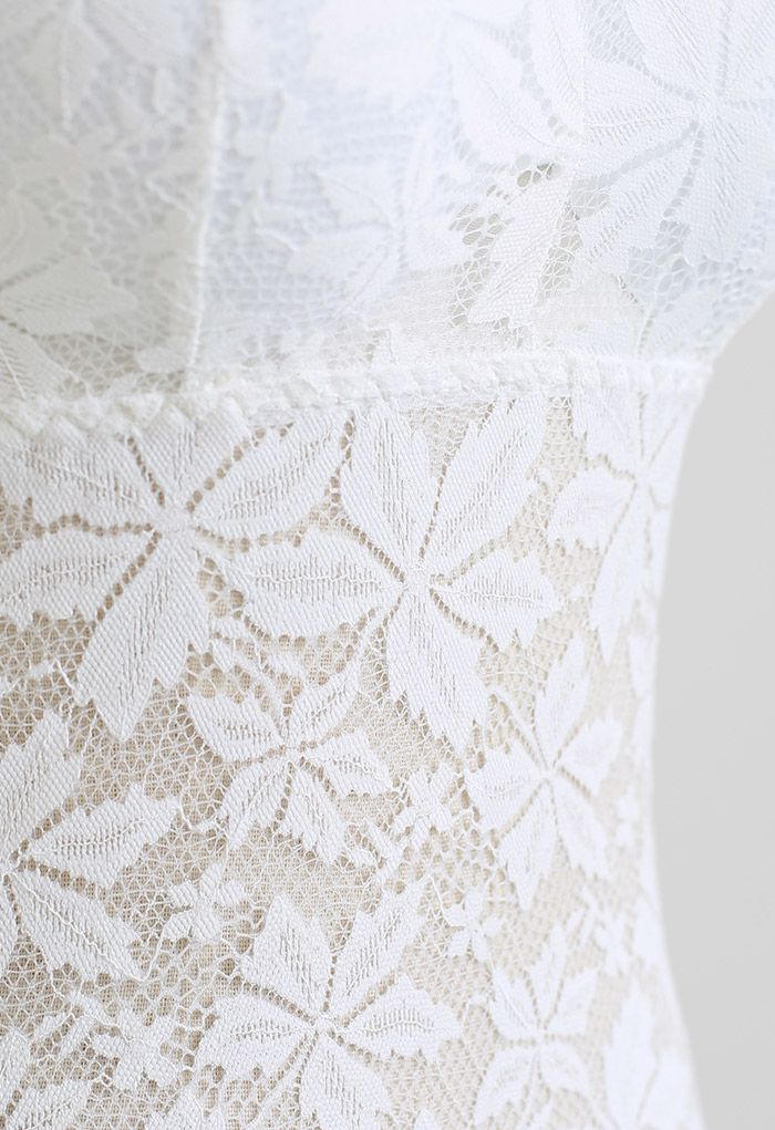 Blossom Lace Cami Bustier Top in White