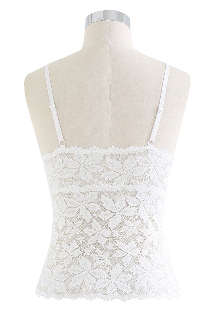Blossom Lace Cami Bustier Top in White