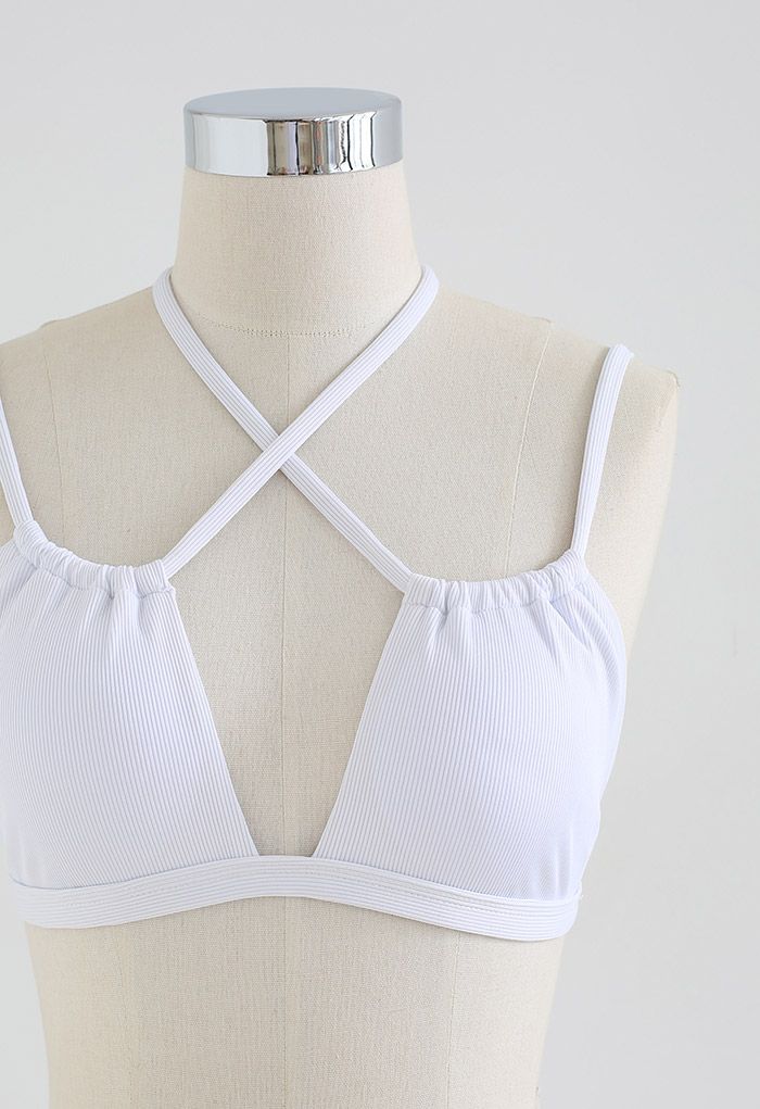 Solid White Bikini Set with Sarong