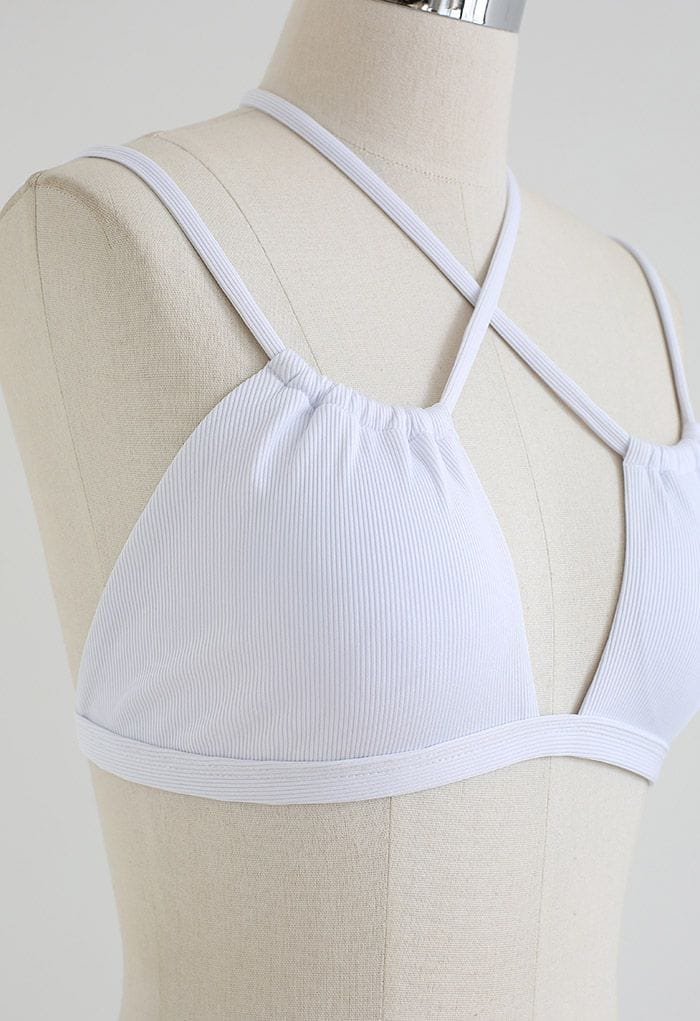Solid White Bikini Set with Sarong