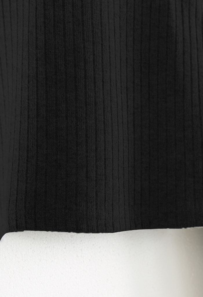 Trendy Soft Crop Top and Flare Pants Set in Black