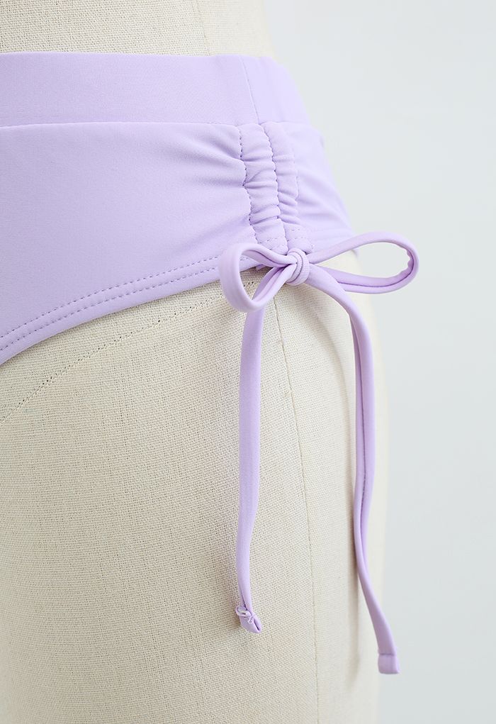 Seashell Shaped Drawstring Bikini Set in Lilac