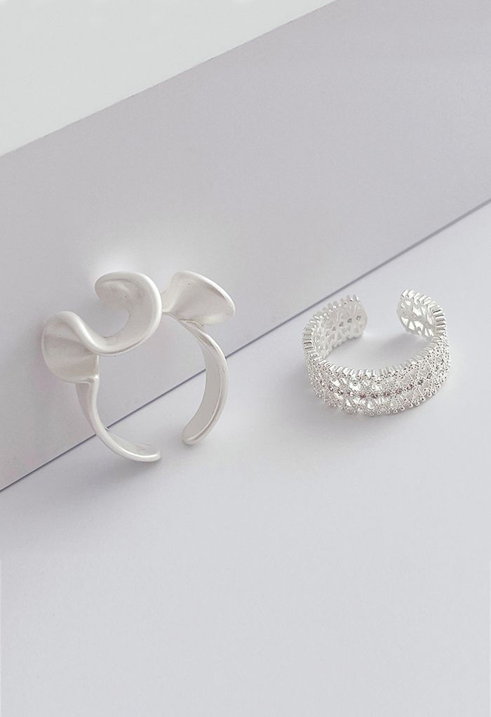 Irregular Matte Silver Open Ring