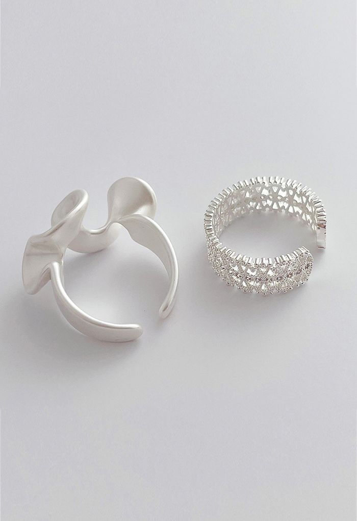 Irregular Matte Silver Open Ring