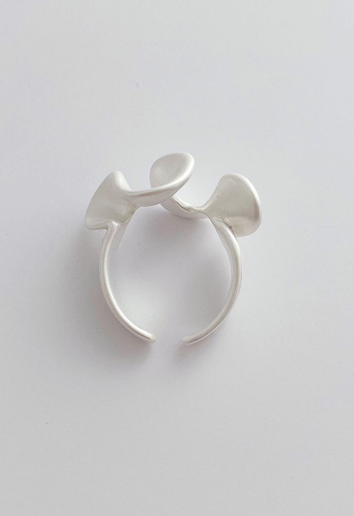 Irregular Matte Silver Open Ring