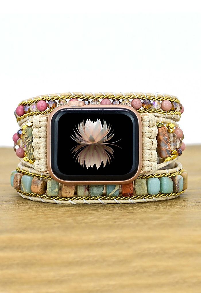 Natural Stone Three-Layer Weave Watch Strap