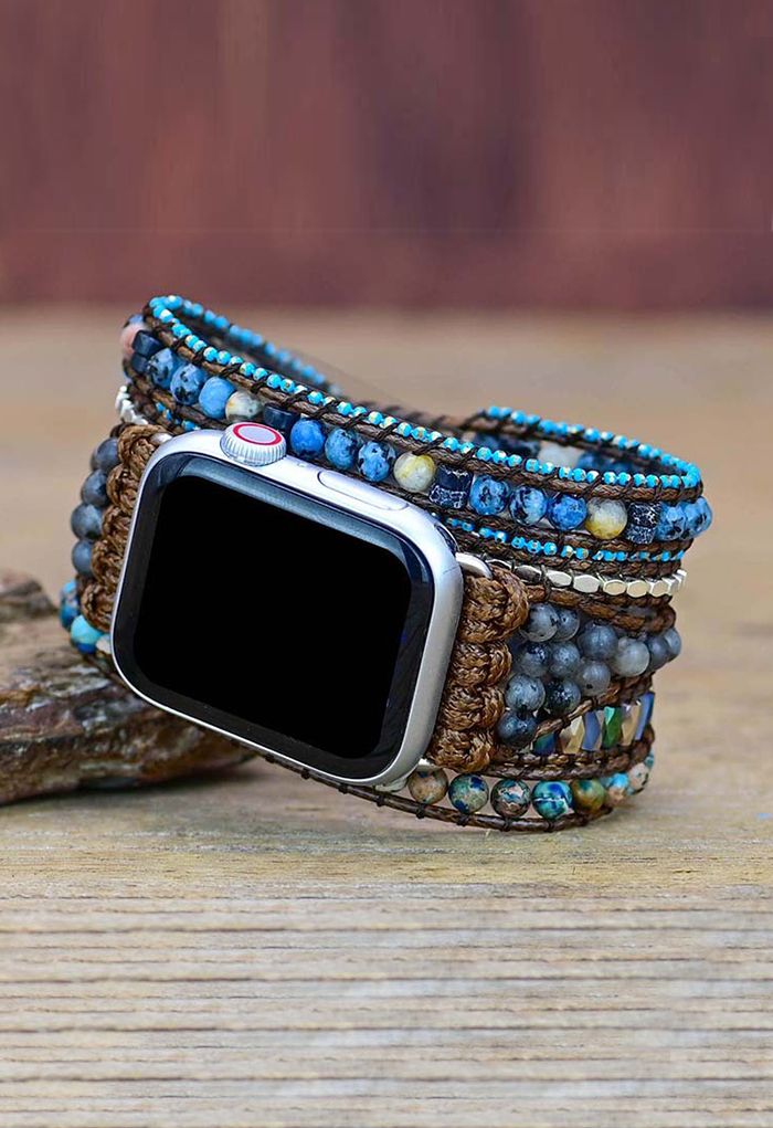 Trendy Blue Natural Stone Watch Strap