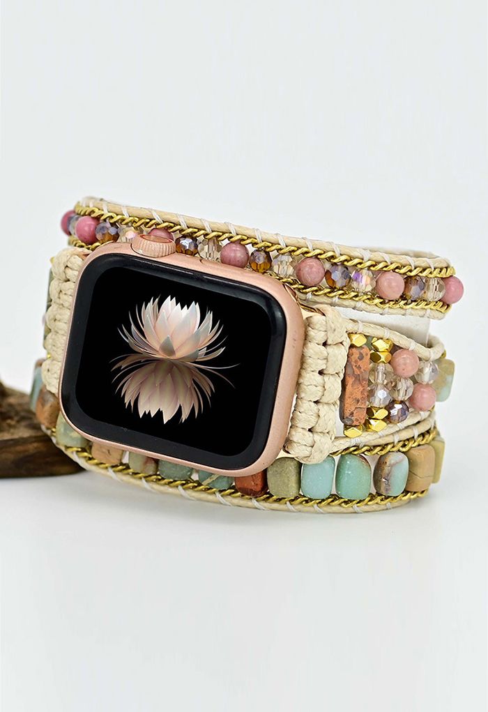 Natural Stone Three-Layer Weave Watch Strap