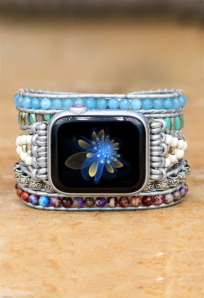 Boho Vibe Natural Stone Weave Watch Strap