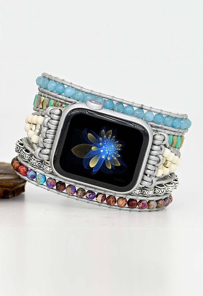 Boho Vibe Natural Stone Weave Watch Strap