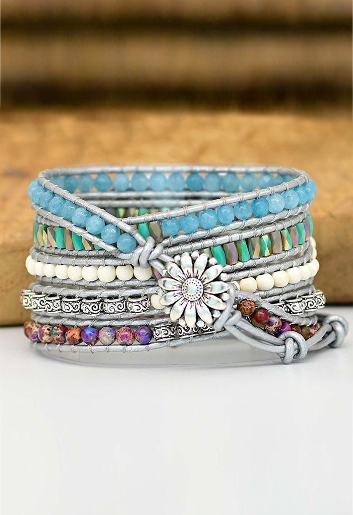 Boho Vibe Natural Stone Weave Watch Strap