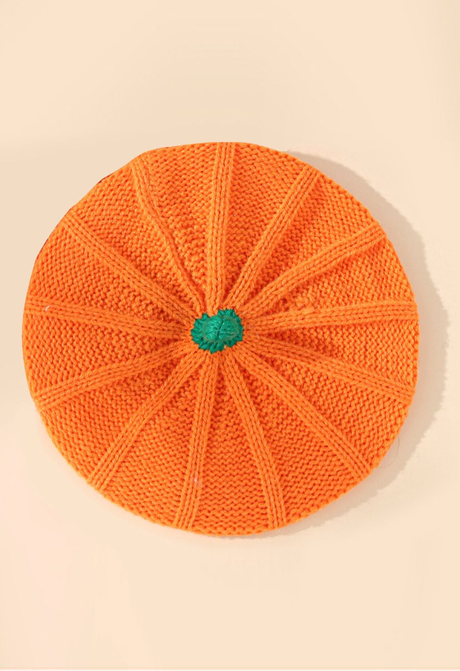 Halloween Pumpkin Knit Beret Hat Halloween Costumes