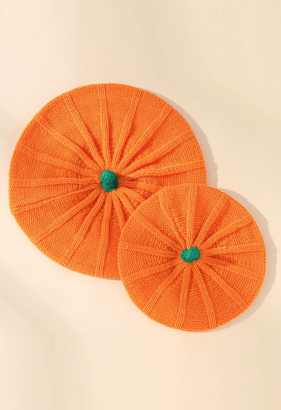 Halloween Pumpkin Knit Beret Hat Halloween Costumes