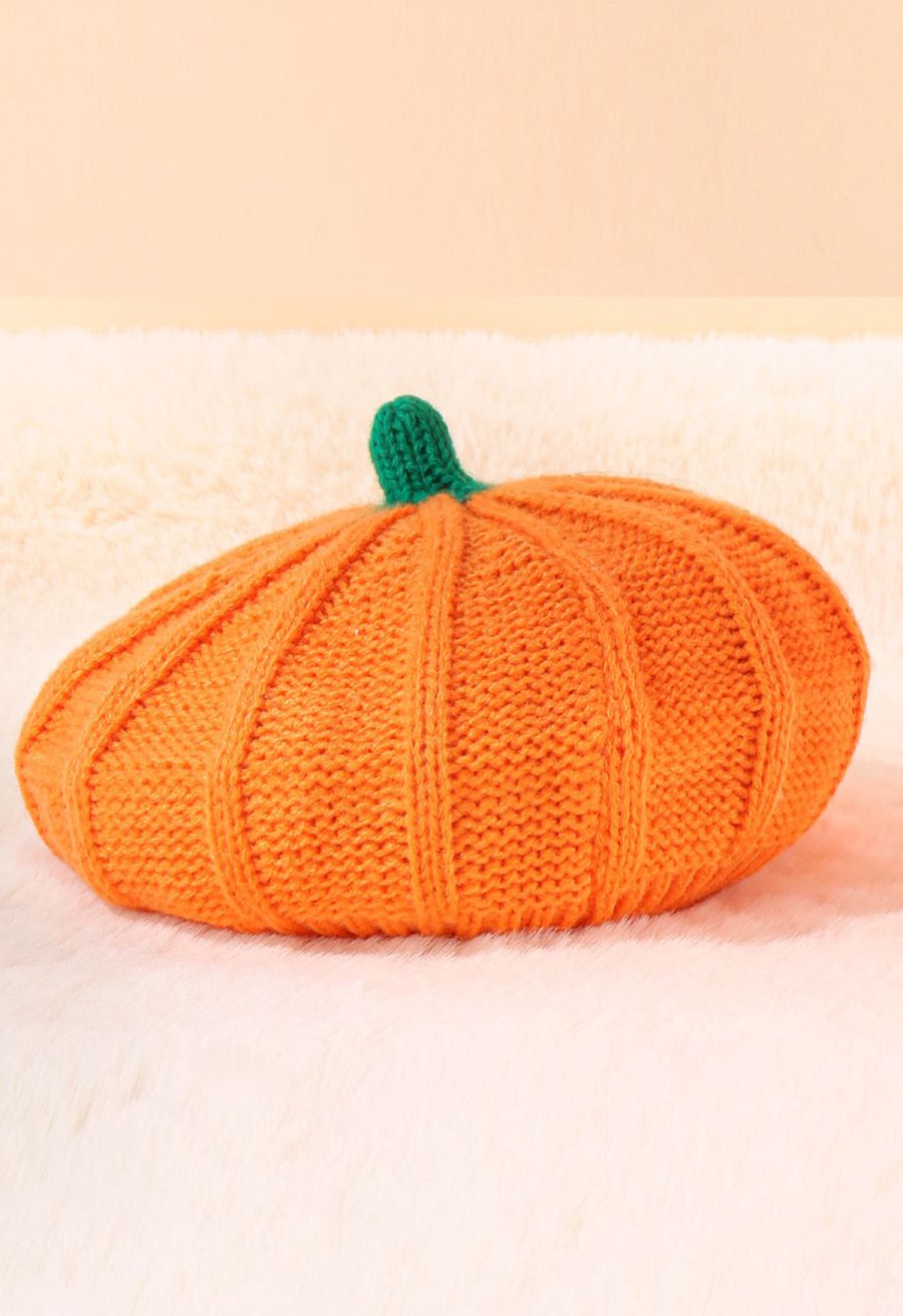 Halloween Pumpkin Knit Beret Hat Halloween Costumes