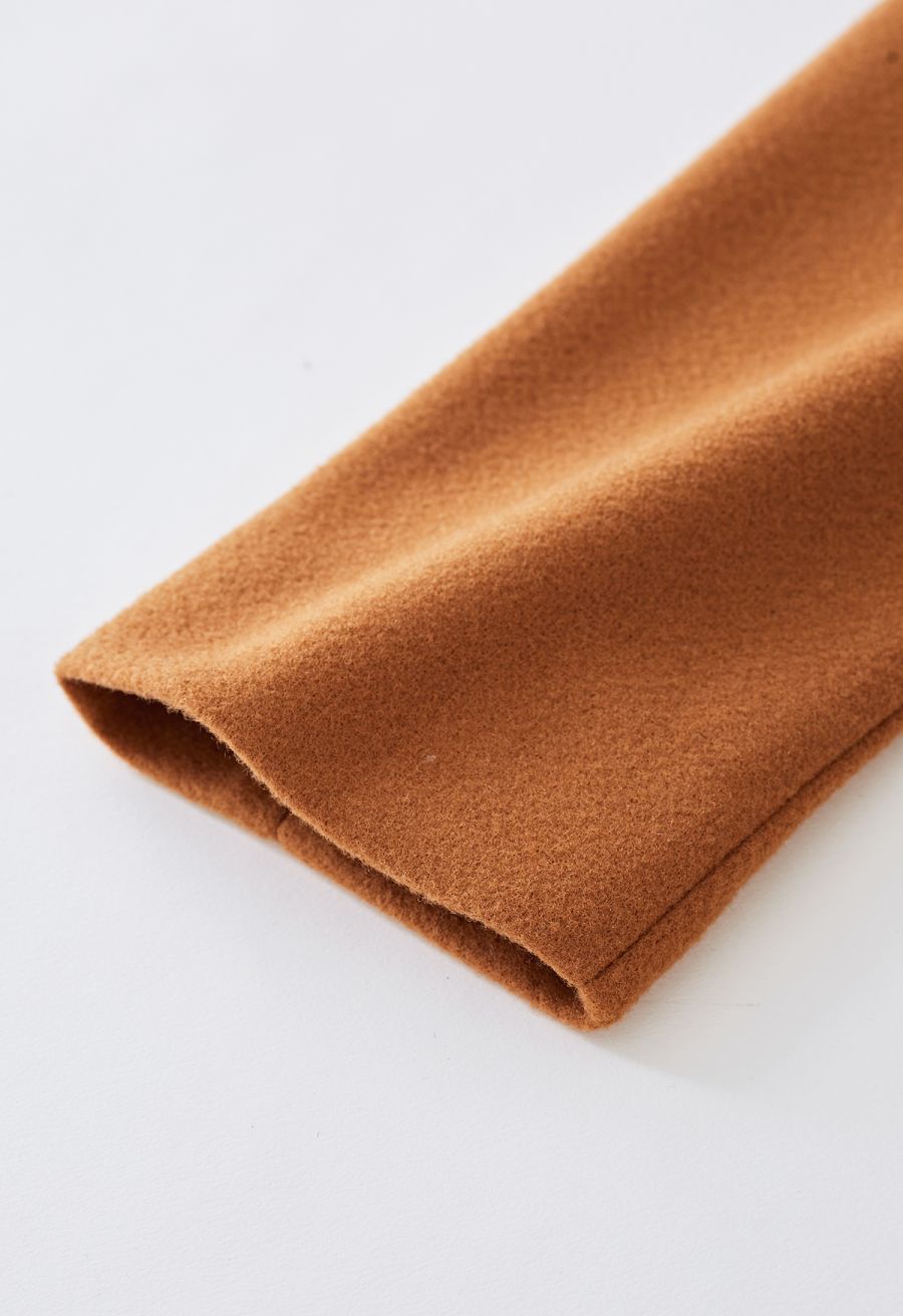 Free Myself Open Front Wool-Blend Coat in Pumpkin