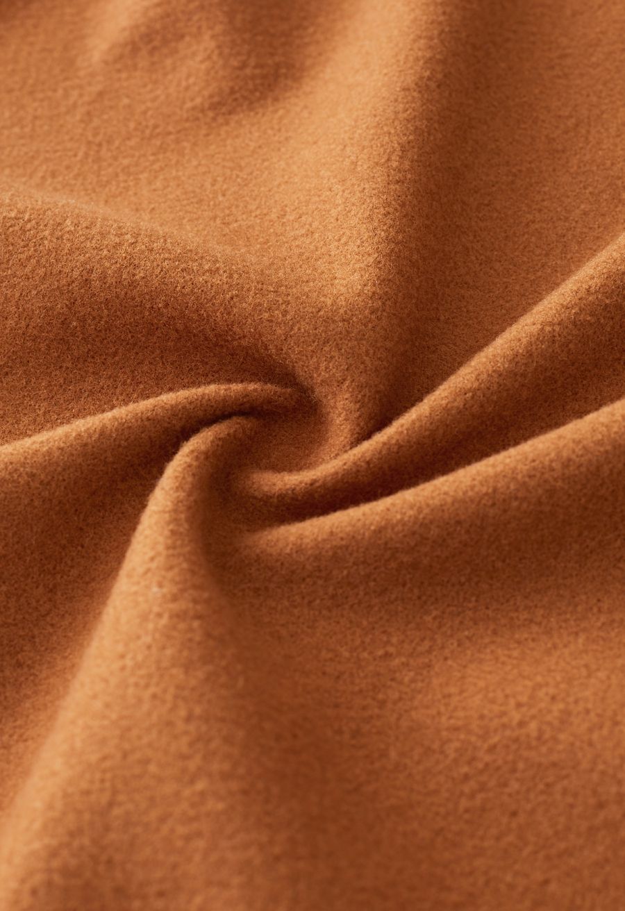 Free Myself Open Front Wool-Blend Coat in Pumpkin