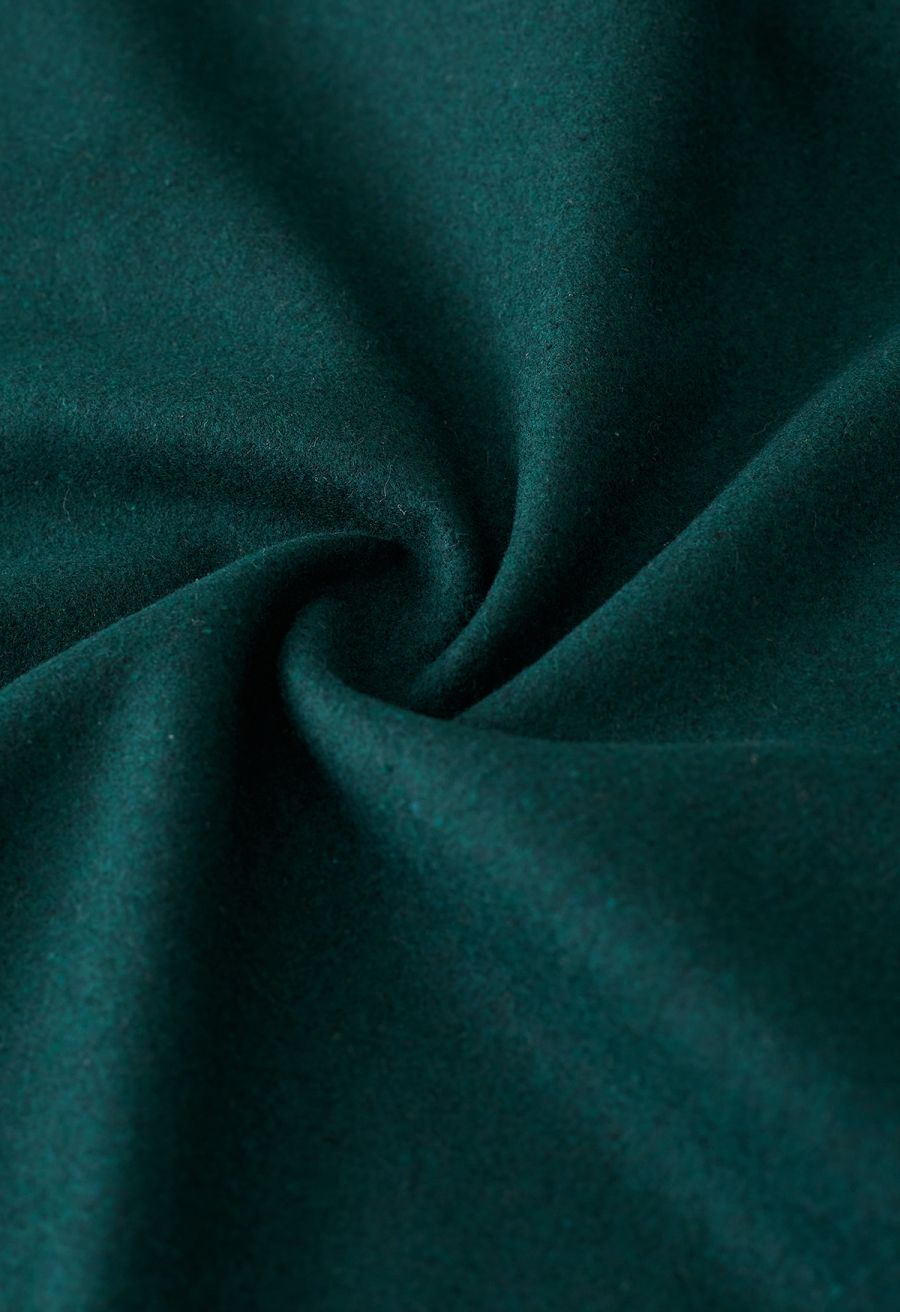 Free Myself Open Front Wool-Blend Coat in Emerald