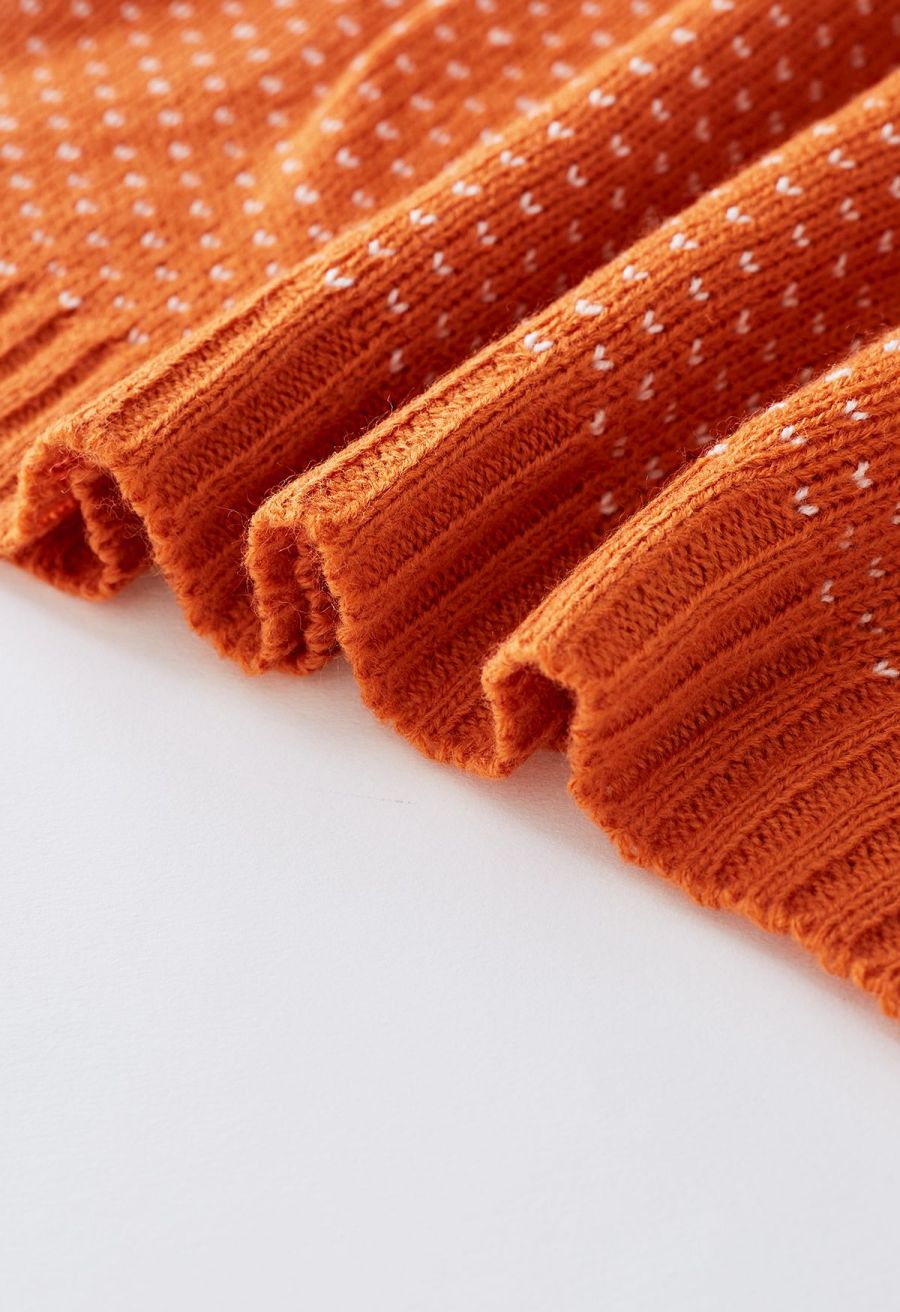 Cute Ghost Long Sleeves Knit Sweater in Orange Halloween Costumes