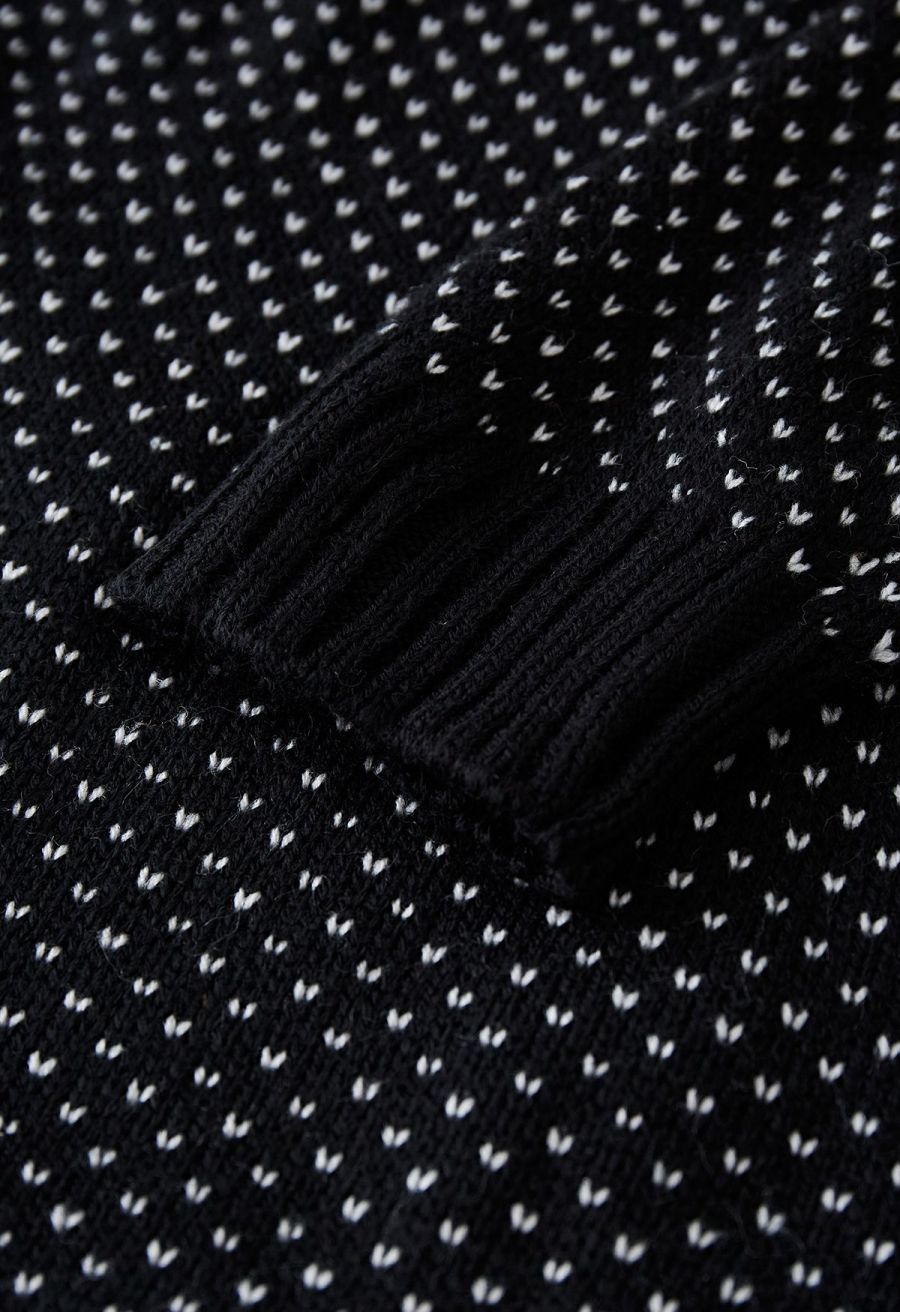Cute Ghost Long Sleeves Knit Sweater in Black Halloween Costumes
