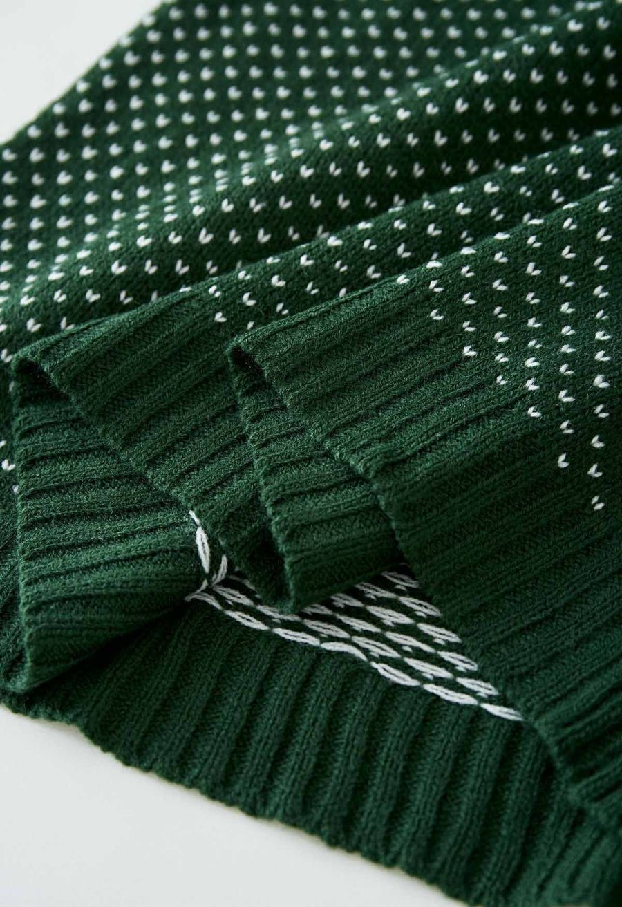 Cute Ghost Long Sleeves Knit Sweater in Army Green Halloween Costumes
