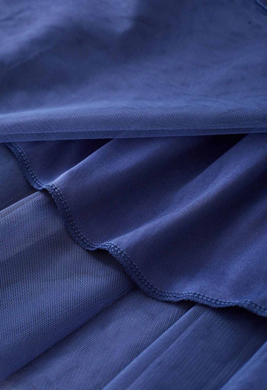 My Secret Garden Tulle Maxi Skirt in Dusty Blue