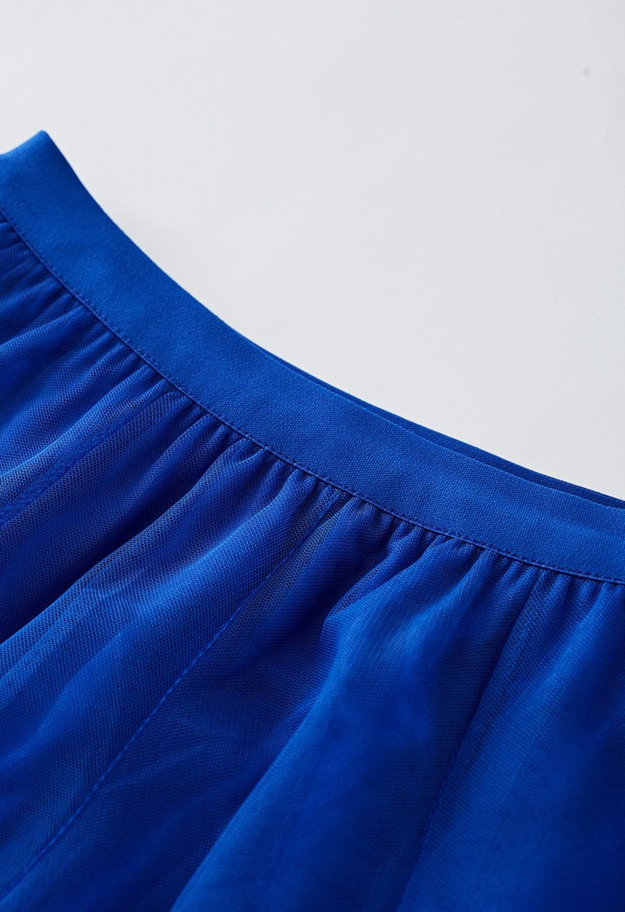 My Secret Garden Tulle Maxi Skirt in Indigo